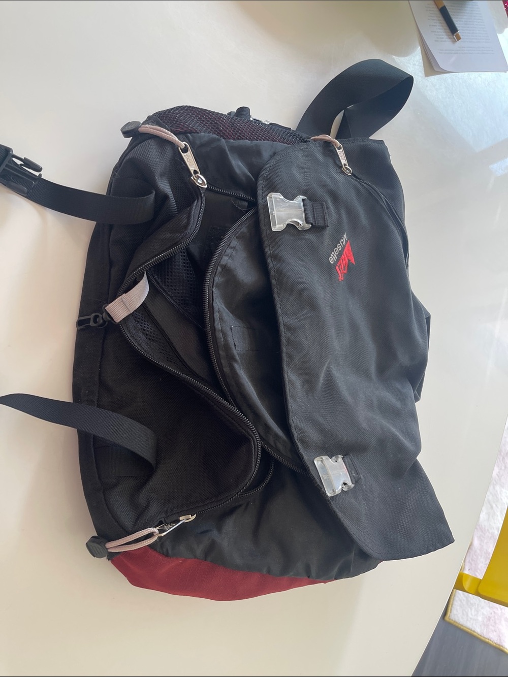 REI Muaette Black and Red Messenger Bag